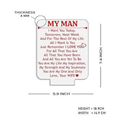 Gift for Husband  to My Mam Engraved Night Lamp with Automatic Color Changing Light  Anniversary Gift for Husband  Birthday Gift for Husband