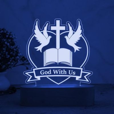 3D Illusion Jesus Night Lamp with Multicolored Light  Led Light for Prayer  Christian Gift for Men & Woman  Christian Lamp Gift  Religious Gift Items