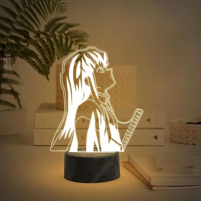 3D Illusion Anime Figure Desk Table Lamp with Warm White Light  Birthday Gift for Anime Lover  Bedside Table Lamp (MuichiroTokito258)