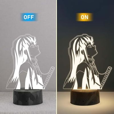 3D Illusion Anime Figure Desk Table Lamp with Warm White Light  Birthday Gift for Anime Lover  Bedside Table Lamp (MuichiroTokito258)