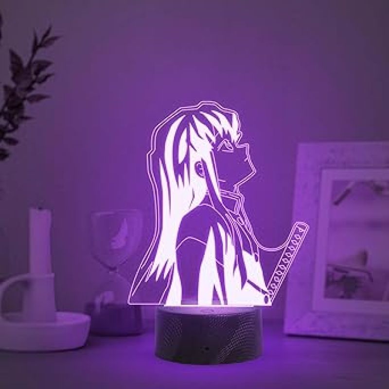 3D Illusion Anime Figure Desk Table Lamp with Automatic Color Changing Light  Birthday Gift for Anime Lover (MuichiroTokito258)