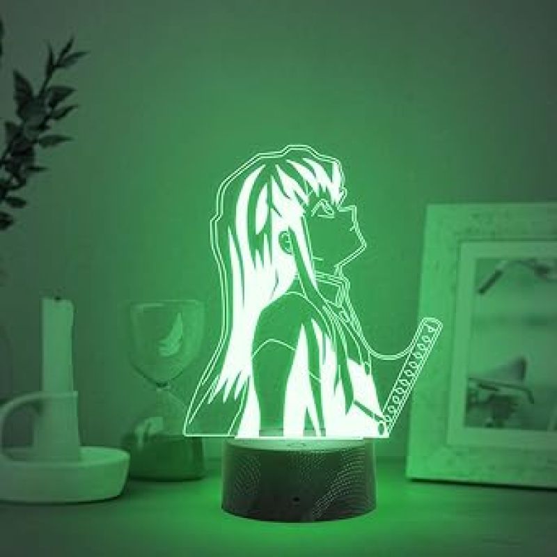 3D Illusion Anime Figure Desk Table Lamp with Automatic Color Changing Light  Birthday Gift for Anime Lover (MuichiroTokito258)