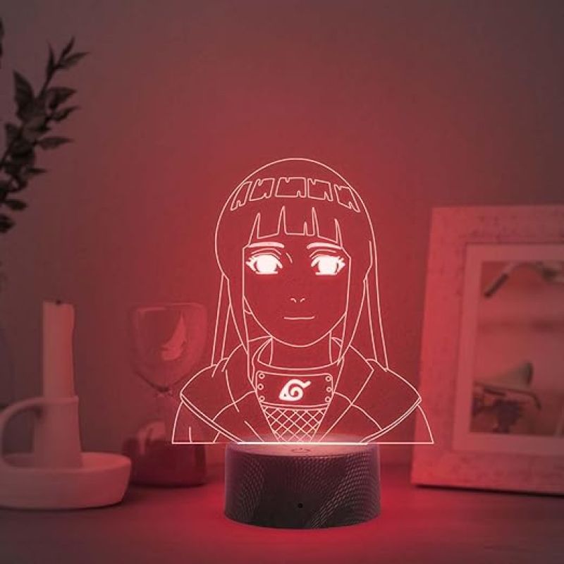 3D Illusion Anime Figure Desk Table Lamp with Automatic Color Changing Light  Birthday Gift for Anime Lover (NarutoHinataHyuga)
