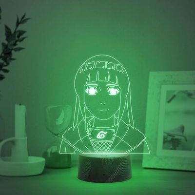 3D Illusion Anime Figure Desk Table Lamp with Automatic Color Changing Light  Birthday Gift for Anime Lover (NarutoHinataHyuga)