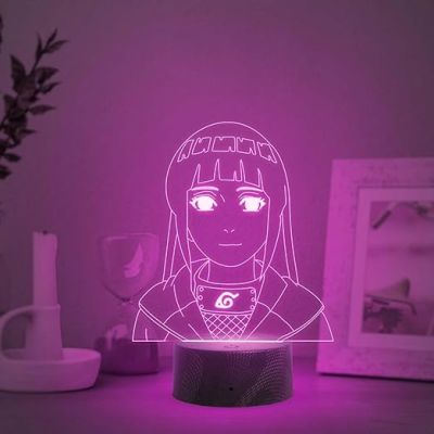 3D Illusion Anime Figure Desk Table Lamp with Automatic Color Changing Light  Birthday Gift for Anime Lover (NarutoHinataHyuga)