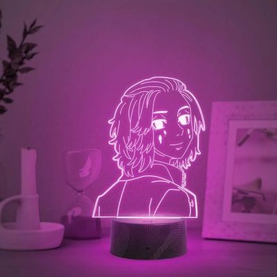 3D Illusion Anime Figure Desk Table Lamp with Automatic Color Changing Light  Birthday Gift for Anime Lover (TokyoRevengers)
