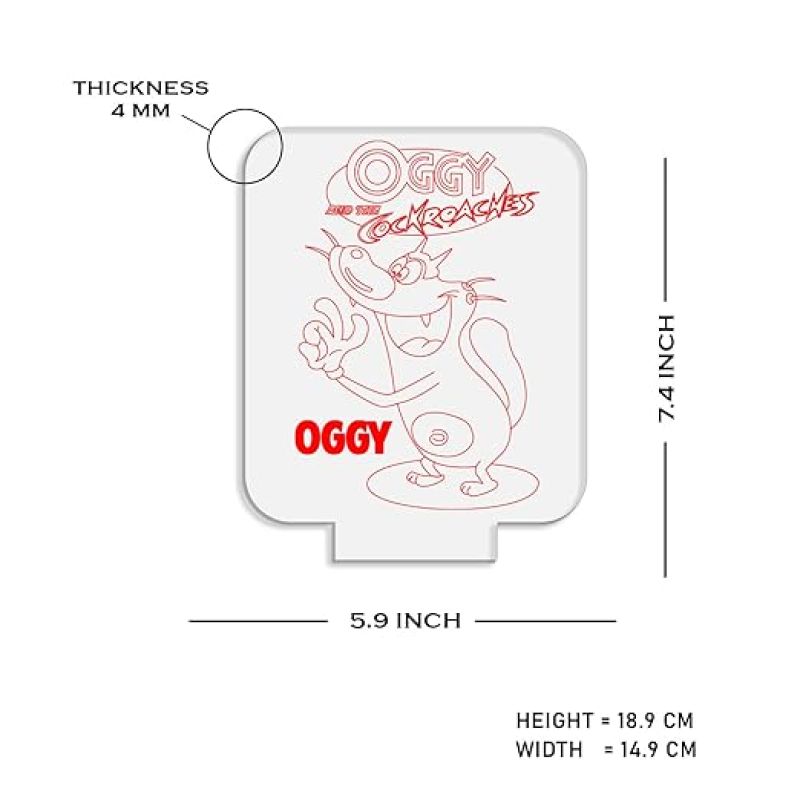 Cartoon Night Lamp OggyandTheCockroaches369 3D Illusion Desk Table Lamp with Warm White Light & Touch Control | Kids Room Night Lights