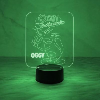 Cartoon Night Lamp OggyandTheCockroaches 3D Illusion Desk Table Lamp with 7 Color Changing & Touch Control | Kids Room Night Lights