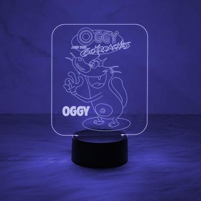 Cartoon Night Lamp OggyandTheCockroaches 3D Illusion Desk Table Lamp with 7 Color Changing & Touch Control | Kids Room Night Lights