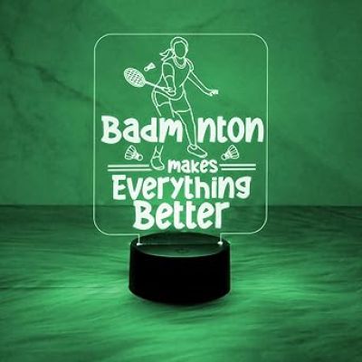 3D Illusion Badminton Makes Everything Better Acrylic Night Lamp Best Gift for Badminton Player  Automatic Color Changing Light