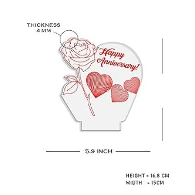 Happy Anniversary Night Lamp with Flower Shape Design Light with Warm White Light  Anniversary Gift for Wife Husband Friends Parents