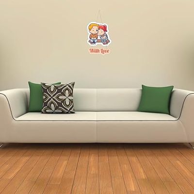 Couple Wooden Wall Hanging for Valentine Day Gift  Bedroom Decor Wall Hanging   Wall Decoration Items for Living Room  Gift For For Girlfriend Boyfriend Husband Wife (Design 1)