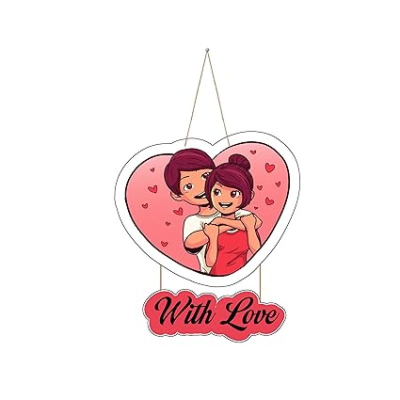 Couple Wooden Wall Hanging for Valentine Day Gift   Bedroom Decor Wall Hanging   Wall Decoration Items for Living Room   Gift For For Girlfriend Boyfriend Husband Wife (Design 4)
