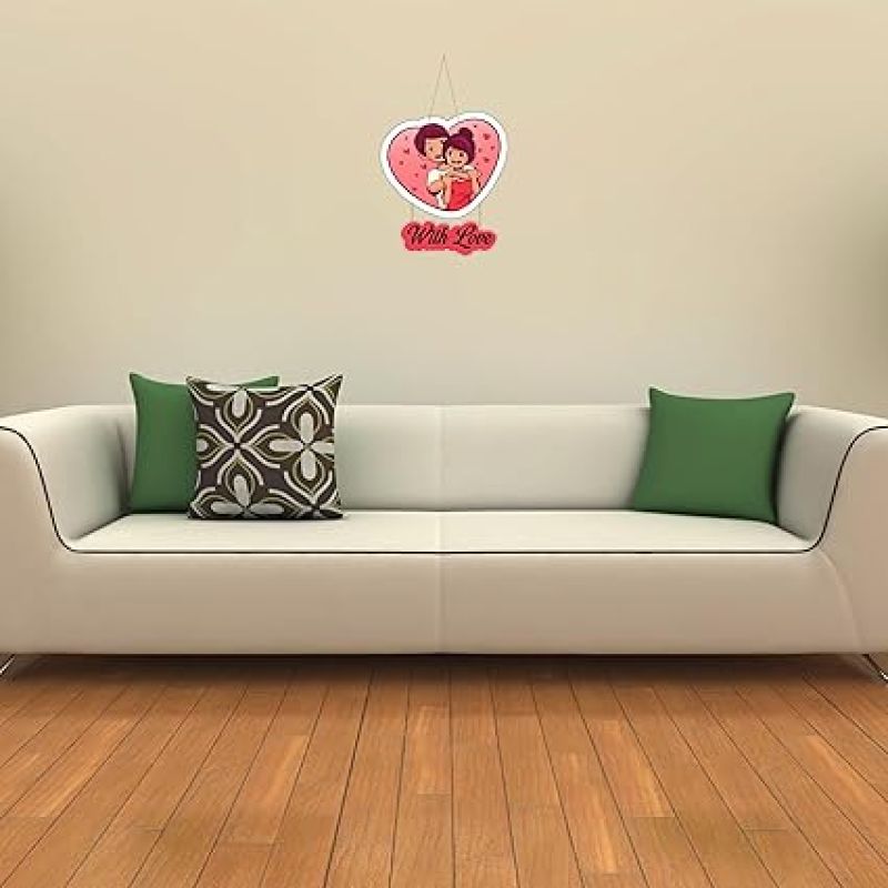 Couple Wooden Wall Hanging for Valentine Day Gift   Bedroom Decor Wall Hanging   Wall Decoration Items for Living Room   Gift For For Girlfriend Boyfriend Husband Wife (Design 4)