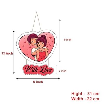 Couple Wooden Wall Hanging for Valentine Day Gift   Bedroom Decor Wall Hanging   Wall Decoration Items for Living Room   Gift For For Girlfriend Boyfriend Husband Wife (Design 4)