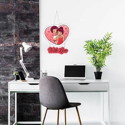 Couple Wooden Wall Hanging for Valentine Day Gift   Bedroom Decor Wall Hanging   Wall Decoration Items for Living Room   Gift For For Girlfriend Boyfriend Husband Wife (Design 4)