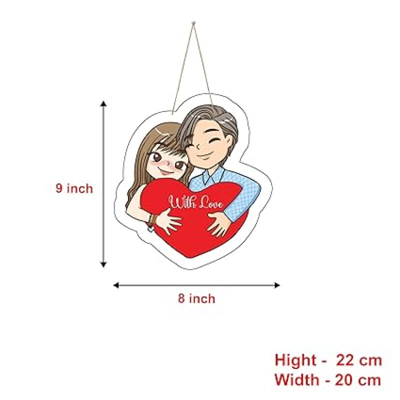 Couple Wooden Wall Hanging for Valentine Day Gift  Bedroom Decor Wall Hanging  Wall Decoration Items for Living Room  Gift For For Girlfriend Boyfriend Husband Wife (Design 5)