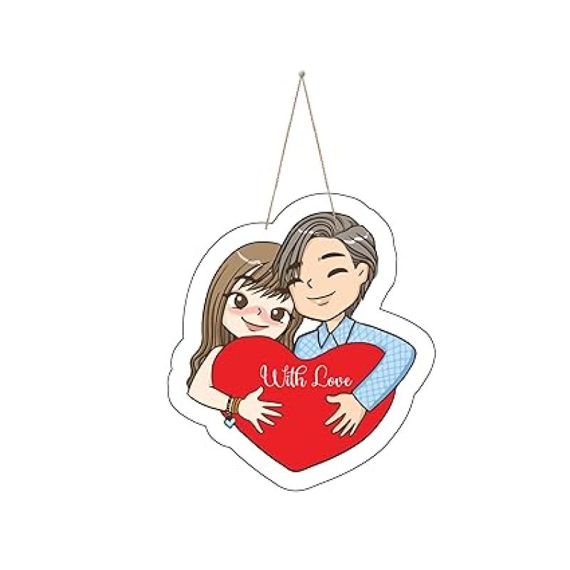 Couple Wooden Wall Hanging for Valentine Day Gift  Bedroom Decor Wall Hanging  Wall Decoration Items for Living Room  Gift For For Girlfriend Boyfriend Husband Wife (Design 5)