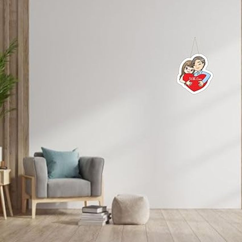 Couple Wooden Wall Hanging for Valentine Day Gift  Bedroom Decor Wall Hanging  Wall Decoration Items for Living Room  Gift For For Girlfriend Boyfriend Husband Wife (Design 5)