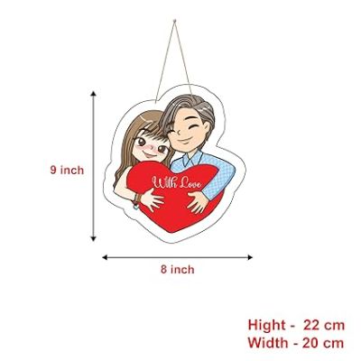 Couple Wooden Wall Hanging for Valentine Day Gift  Bedroom Decor Wall Hanging  Wall Decoration Items for Living Room  Gift For For Girlfriend Boyfriend Husband Wife (Design 5)