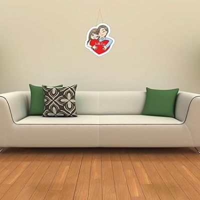 Couple Wooden Wall Hanging for Valentine Day Gift  Bedroom Decor Wall Hanging  Wall Decoration Items for Living Room  Gift For For Girlfriend Boyfriend Husband Wife (Design 5)
