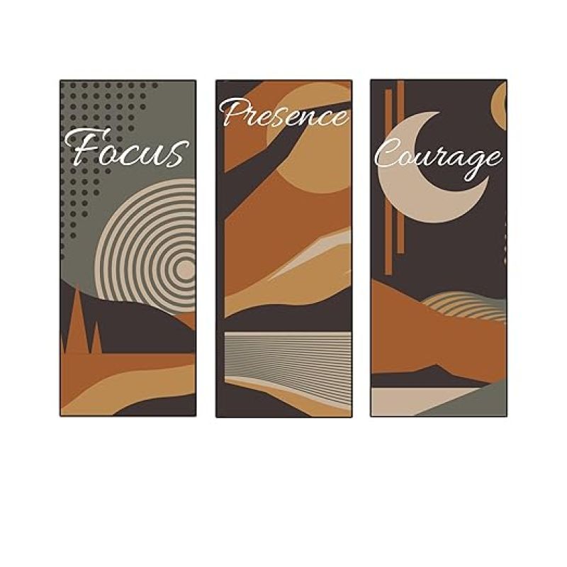 Inspirational Boho Prints Wall Hanging   Focus Presence Courage Wall Art Decor for Living Room Bedroom Kitchen Bathroom Office  Modern Wall Decorative Accessories for Decoration