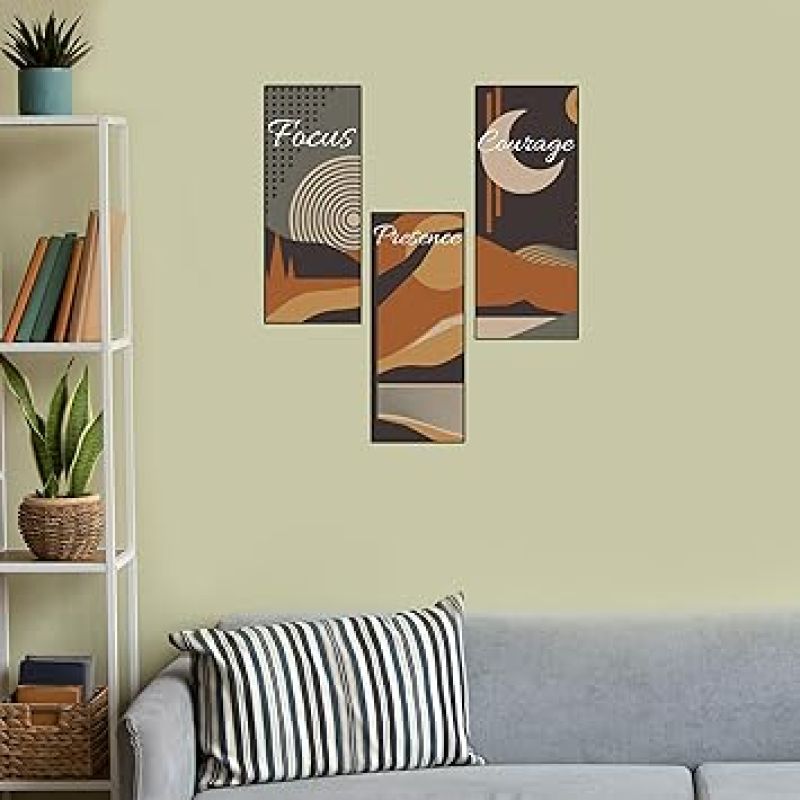 Inspirational Boho Prints Wall Hanging   Focus Presence Courage Wall Art Decor for Living Room Bedroom Kitchen Bathroom Office  Modern Wall Decorative Accessories for Decoration