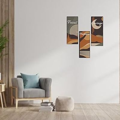 Inspirational Boho Prints Wall Hanging   Focus Presence Courage Wall Art Decor for Living Room Bedroom Kitchen Bathroom Office  Modern Wall Decorative Accessories for Decoration
