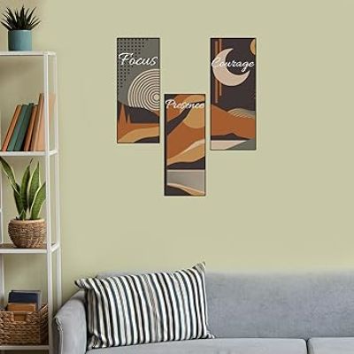 Inspirational Boho Prints Wall Hanging   Focus Presence Courage Wall Art Decor for Living Room Bedroom Kitchen Bathroom Office  Modern Wall Decorative Accessories for Decoration