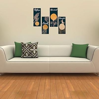 Mdf Wooden Wall Hanging  Relax Soak Unwind Breathe Positive Thought Wall Decoration Hanging For Home, Bedroom, Living room  Wall Artwork For Hall Decor | Modern Wall Decorative Accessories