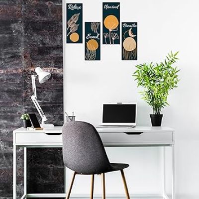 Mdf Wooden Wall Hanging  Relax Soak Unwind Breathe Positive Thought Wall Decoration Hanging For Home, Bedroom, Living room  Wall Artwork For Hall Decor | Modern Wall Decorative Accessories