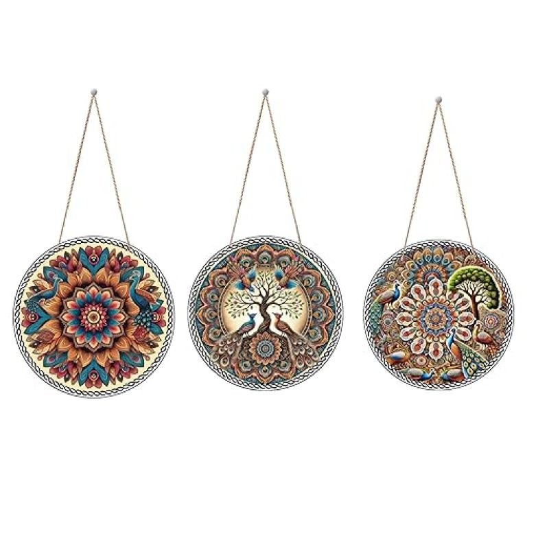 Peacock Art Wooden Wall Hanging Decoration Items for Home  Mdf Wall Decoration for Living Room  Modern Decor Items