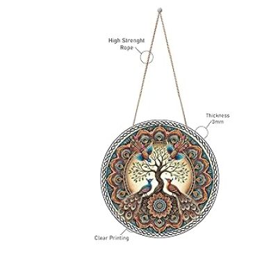 Peacock Art Wooden Wall Hanging Decoration Items for Home  Mdf Wall Decoration for Living Room  Modern Decor Items