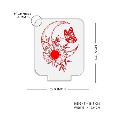 Beautiful Home Décor Light Moon & Flower Shape Night Lamp for Bedside Desk Table Light  Kids Room Décor Light  Living Room Décor Showpiece Nightlight (Warm White Light)