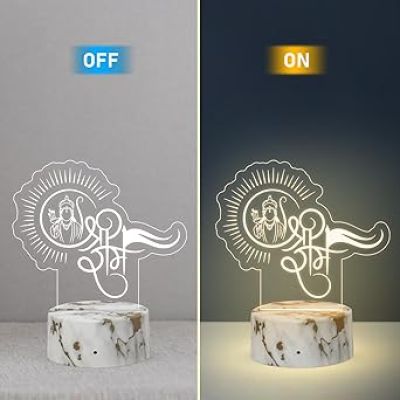 Lord Shree Ram Night Lamp with Warm White Light  Religious Gift Items  Pooja Room Decor Light  Blessing Gift for Loveable Person