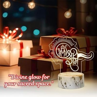 Lord Shree Ram Night Lamp with Warm White Light  Religious Gift Items  Pooja Room Decor Light  Blessing Gift for Loveable Person