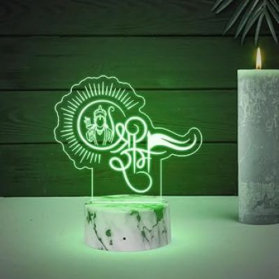 Lord Shree Ram Night Lamp with Automatic Color Changing Light  Religious Gift Items  Pooja Room Decor Light  Blessing Gift for Loveable Person