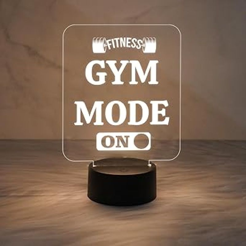 Fitness Gym Mode On Engraved Night Lamp  Gym Led Lamp with Warm White Light  Home Decor Items  Gift for Gym Lovers