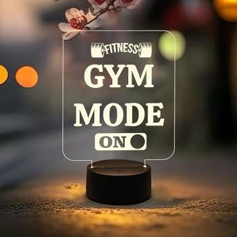 Fitness Gym Mode On Engraved Night Lamp  Gym Led Lamp with Warm White Light  Home Decor Items  Gift for Gym Lovers