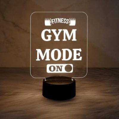 Fitness Gym Mode On Engraved Night Lamp  Gym Led Lamp with Warm White Light  Home Decor Items  Gift for Gym Lovers