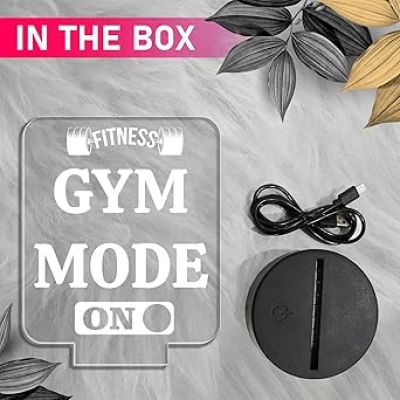 Fitness Gym Mode On Engraved Night Lamp  Gym Led Lamp with Warm White Light  Home Decor Items  Gift for Gym Lovers