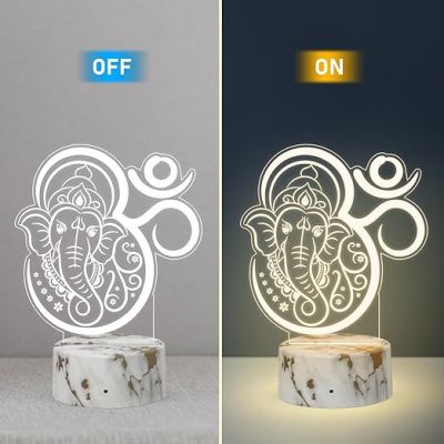 Lord Ganesha Led Desk Table Lamp with Warm White Light  Lamp for Living Room Bedroom  Desk Lamp  Gift for Housewarming & Birthday