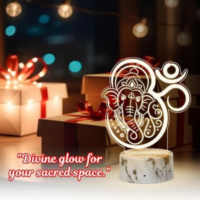 Lord Ganesha Led Desk Table Lamp with Warm White Light  Lamp for Living Room Bedroom  Desk Lamp  Gift for Housewarming & Birthday