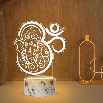 Lord Ganesha Led Desk Table Lamp with Warm White Light  Lamp for Living Room Bedroom  Desk Lamp  Gift for Housewarming & Birthday