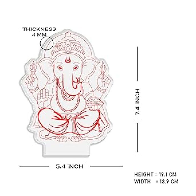 3D Illusion Lord Ganesha Desk Table Night Light Best Gift Idea for Friends & Family  Home Office Bedroom Decor with Multicolored Light