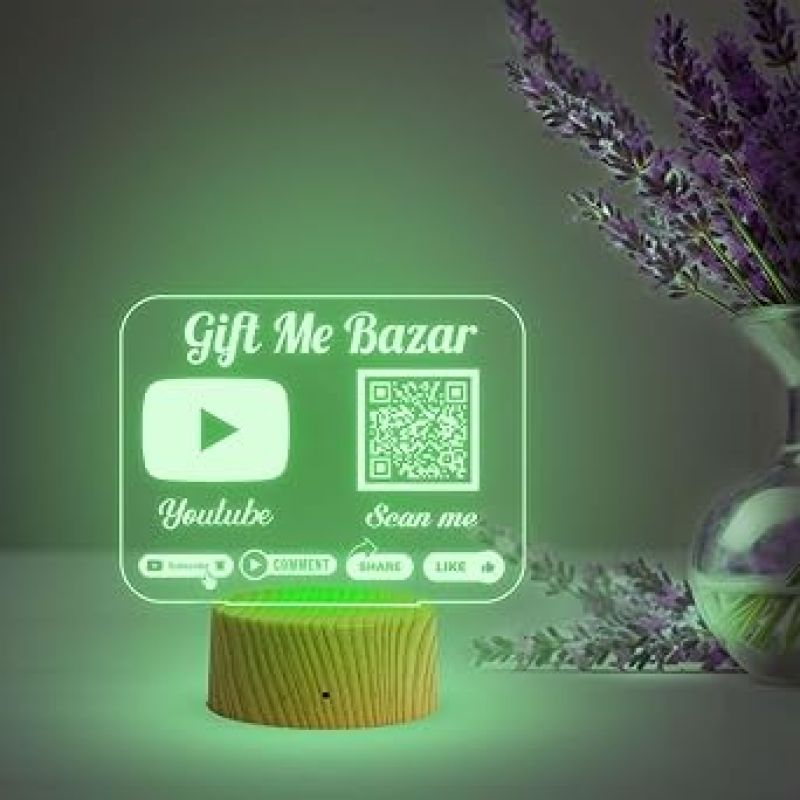 Personalized QR Code Lamp   Perfect for Businesses & Events   QR Code for Businesses, Offices  Multicolored Lamp  Customized Social Media QR Code (YouTube QR Code)