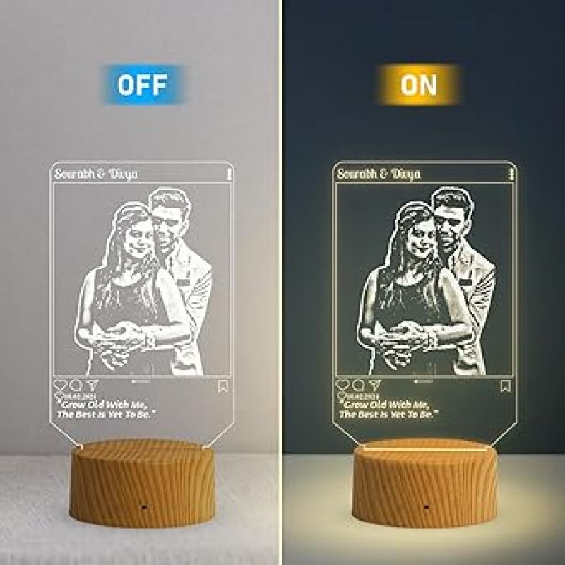 Personalized Instagram Page Acrylic Night Lamp with Warm White Light  Gift for Valentine Day  Birthday Gift  Gift for Loveable Person