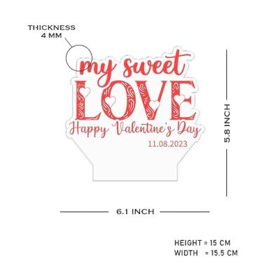 Happy Valentine Day My Sweet Love Night Lamp  Personalized with Date  Automatic Color Changing Light  Gift for Wife Husband  Best Gift for Valentine Day
