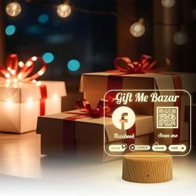 Personalized Social Media QR Code Lamp  Perfect for Businesses & Events  QR Code for Businesses, Offices  Warm White Lamp