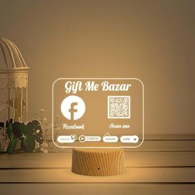 Personalized Social Media QR Code Lamp  Perfect for Businesses & Events  QR Code for Businesses, Offices  Warm White Lamp